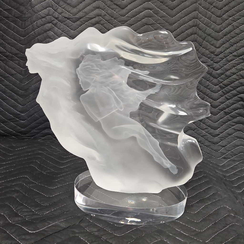 Frederick Hart "Spirita" Lucite Sculpture, 14 x 6 x 14.75"