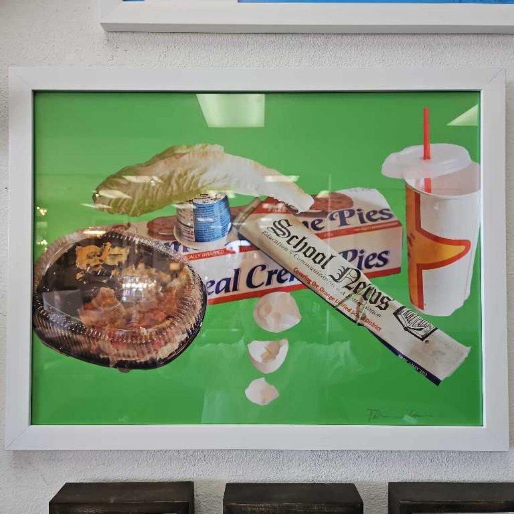 Dylan Trumbull Signed Original Photographic Framed Wall Art; Cream Pies, Nachos, School News 25.75 x 19.5