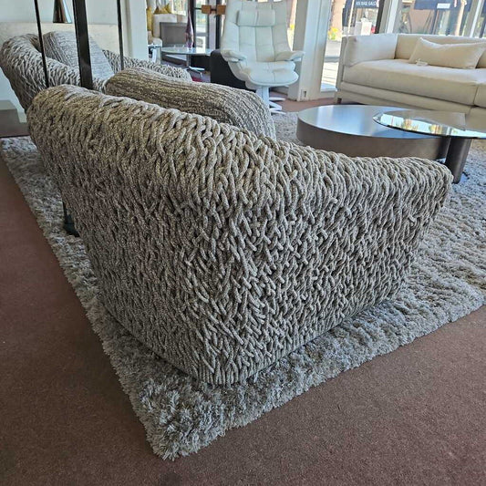 Carter Outdoor Swivel Lounge Grey Chairs, Braided Rope 44.5W 42D 31.5H - EACH
