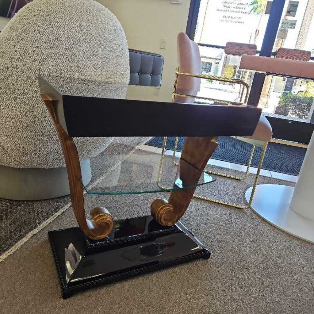 Christopher Guy Fontaine Side Table w/Drawer, Glass Shelf 25W 16D 24H