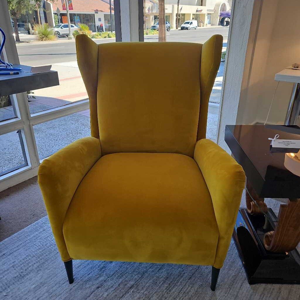 Granta Lounge Chair, Inspired by 1950's Italian Design, Sculptural Winged Silhouette, Hourglass Style Spool Back 32W 36.5D 42.5H