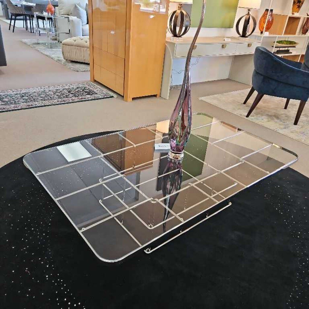 Decca Bolier Bent Metal Coffee Table, Singular Steel Tube Interwoven Within Itself 60W 36D 15H