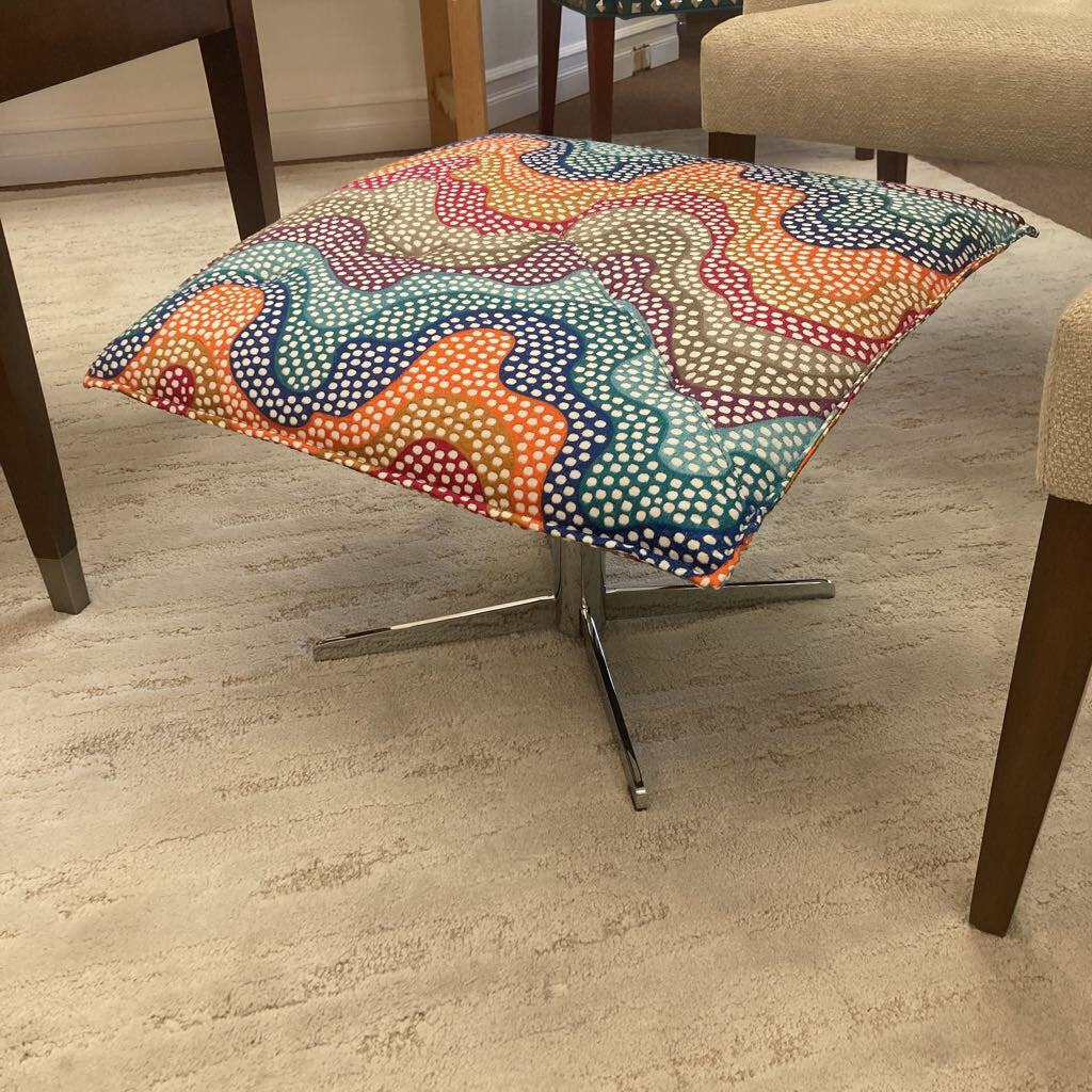 Roche Bobois Apex Ottoman, Multi-Color Dot Pattern 22W 23D 16H