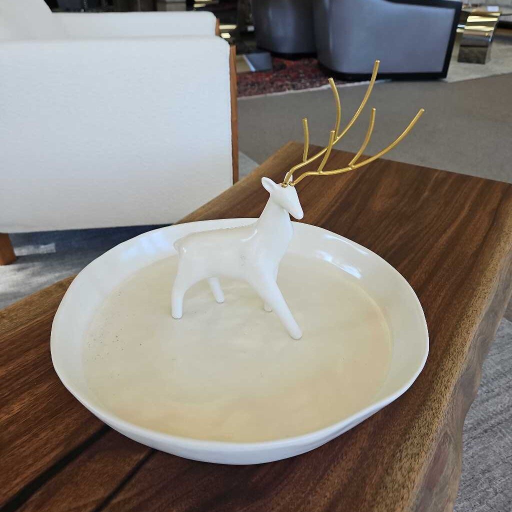 Norse Deer Serving Platter 14Dia 9.75H