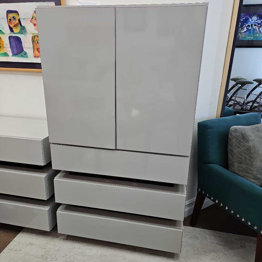 In the Style of Milo Baughman 1970's Entertainment Cabinet 33.5W 18.25D 59.5H