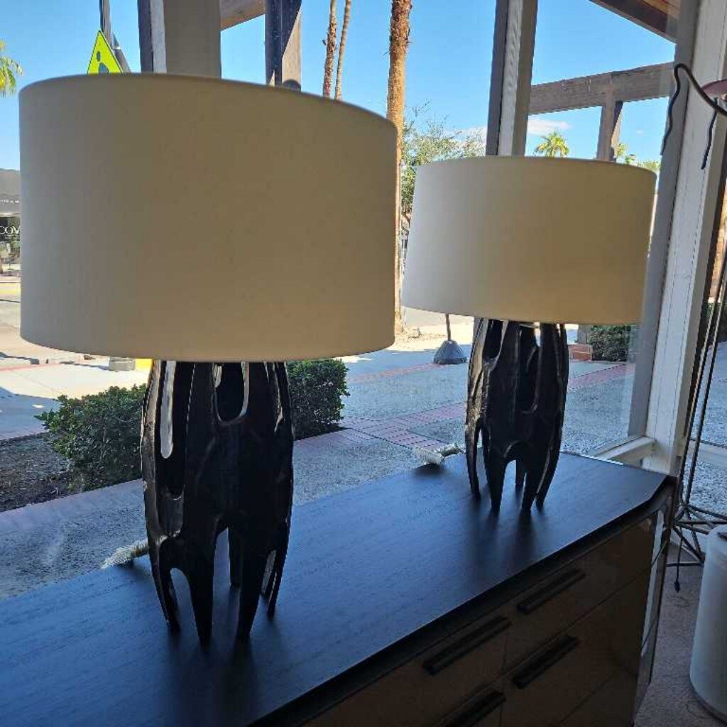 Tanner Kenzie Naomi Lamps, Cast Aluminum w/Dark Antique Bronze (PAIR)