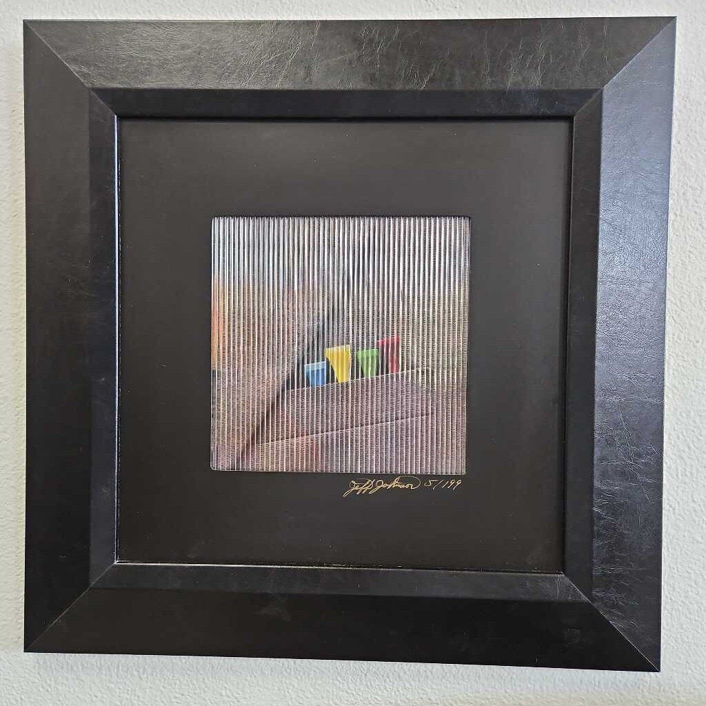 "Framed Kinetic Wall Art by Jeff Johnsons, "Tee Time" Ltd. Ed. 5/199 16.5 sq