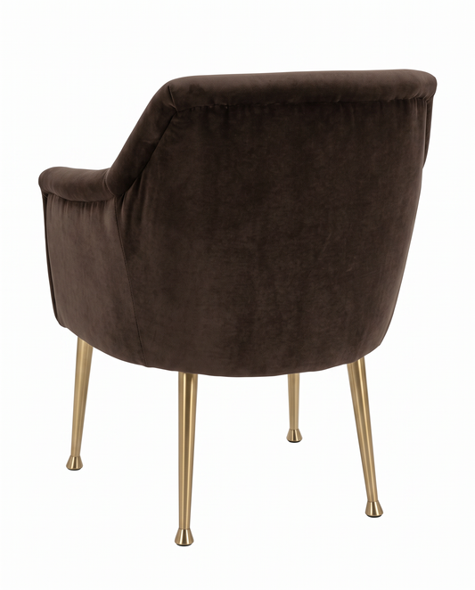 Lee Industries Grey Velvet Dining Chairs, Tapered Gold- Tone Metal Legs 25.5W 29D 31.5H - SET OF 6