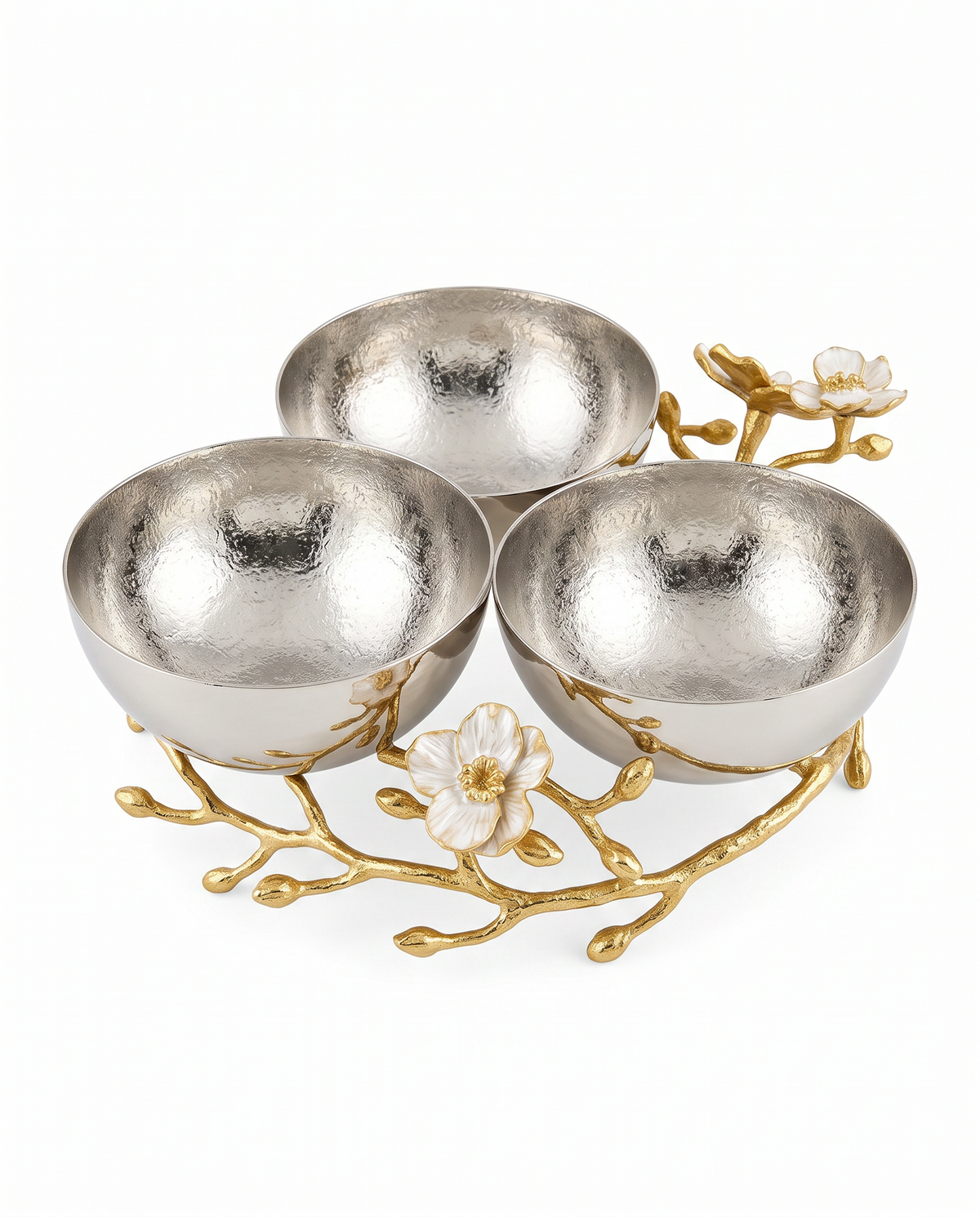 Michael Aram Orchid Triple Bowl 8.75 x 9.5 x 3.75