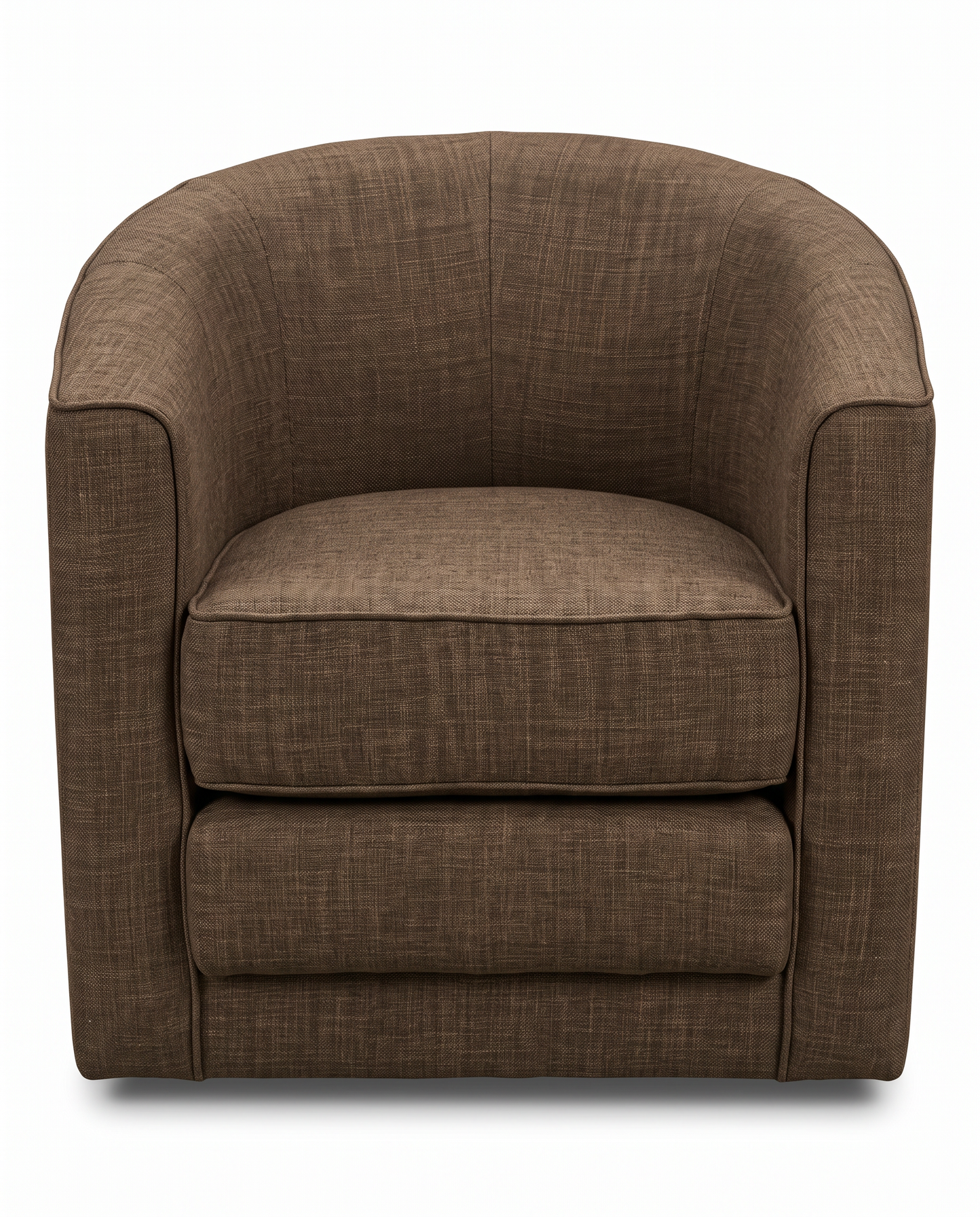 Modern Swivel Barrel Accen Chair, Woven Light Brown Textile 29W 29D 28H