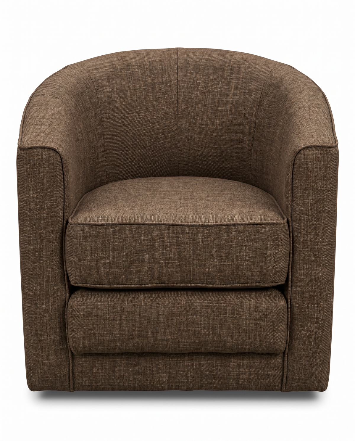Modern Swivel Barrel Accen Chair, Woven Light Brown Textile 29W 29D 28H