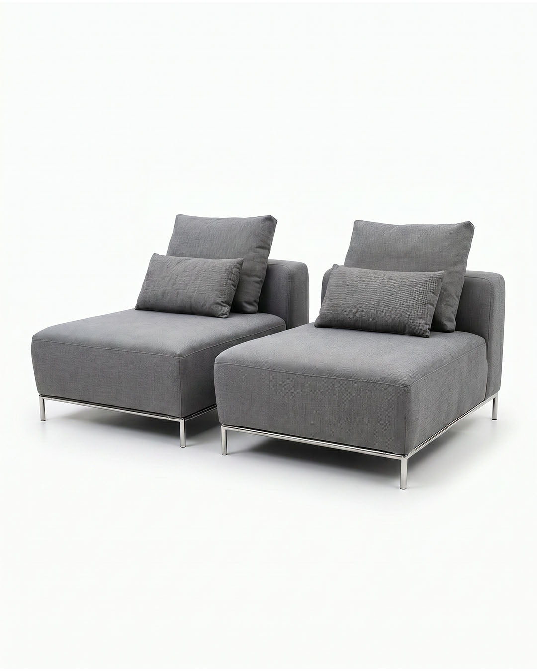 Modloft Cannes Indoor/Outdoor Armless Chairs 34W 42D 36.5H - PAIR