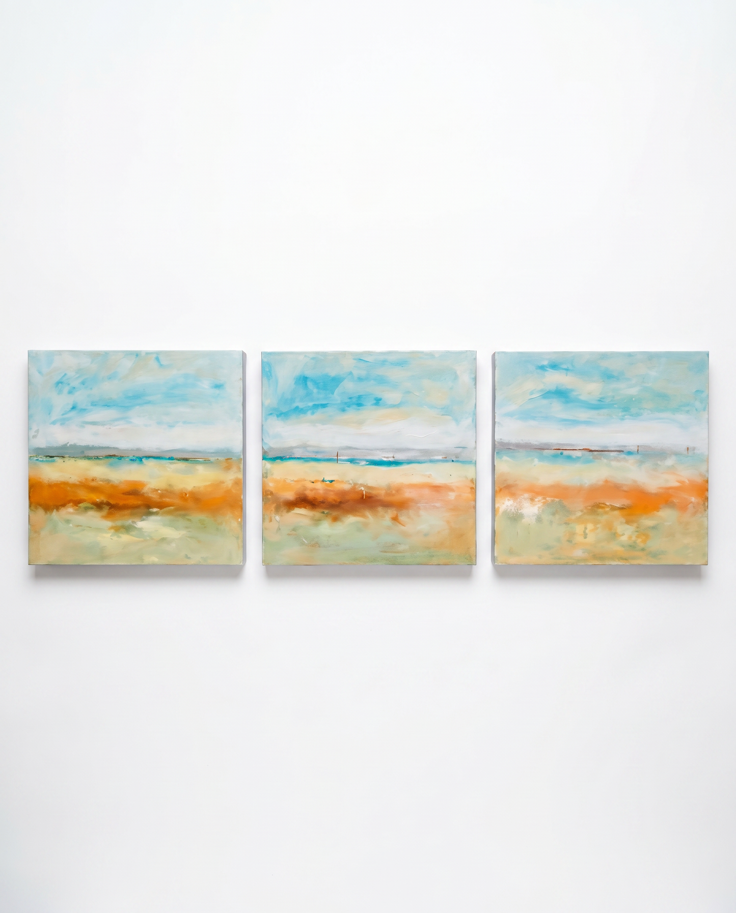 "November Sky I, II, III by Esteban, Multi-Color Triptych 24Sq