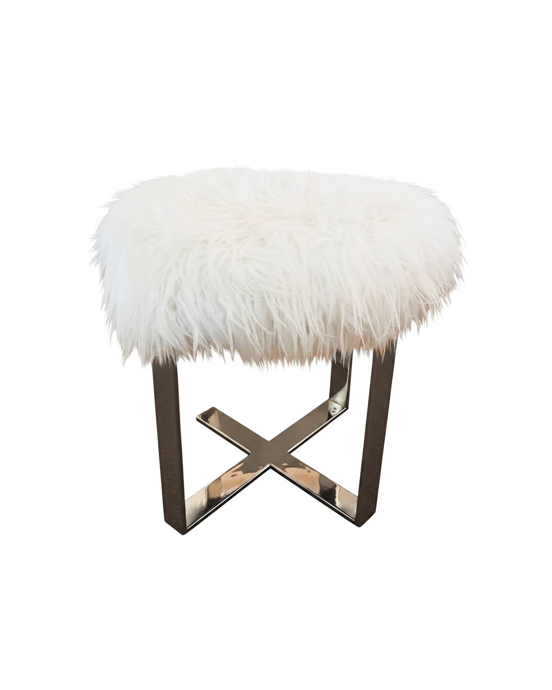 Tibetan Lamb Sheepskin Flat Bar Stool
