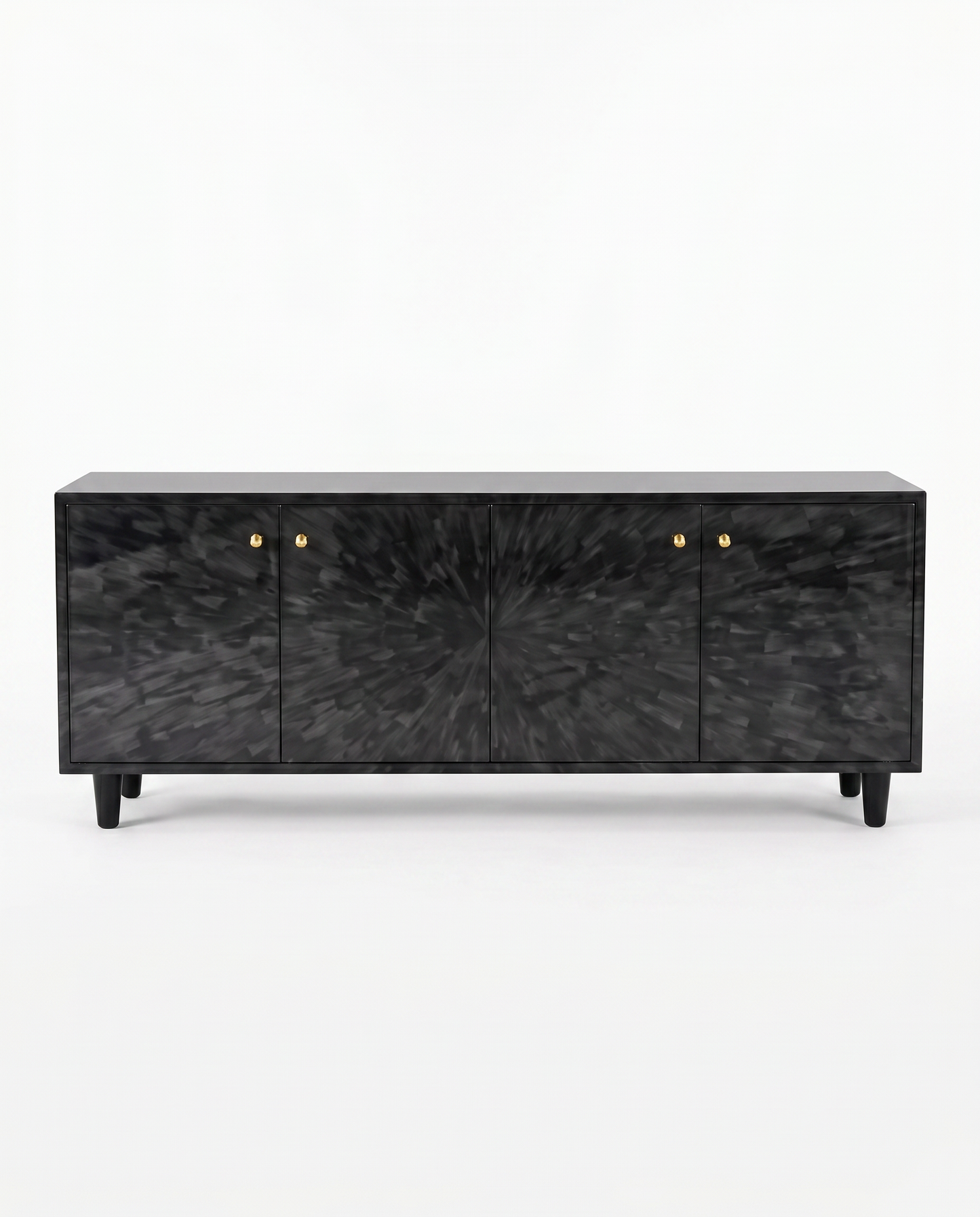 Torion 4-Door Buffet, Starburst Pattern, Dark Faux Horn 80W 20D 32.25H