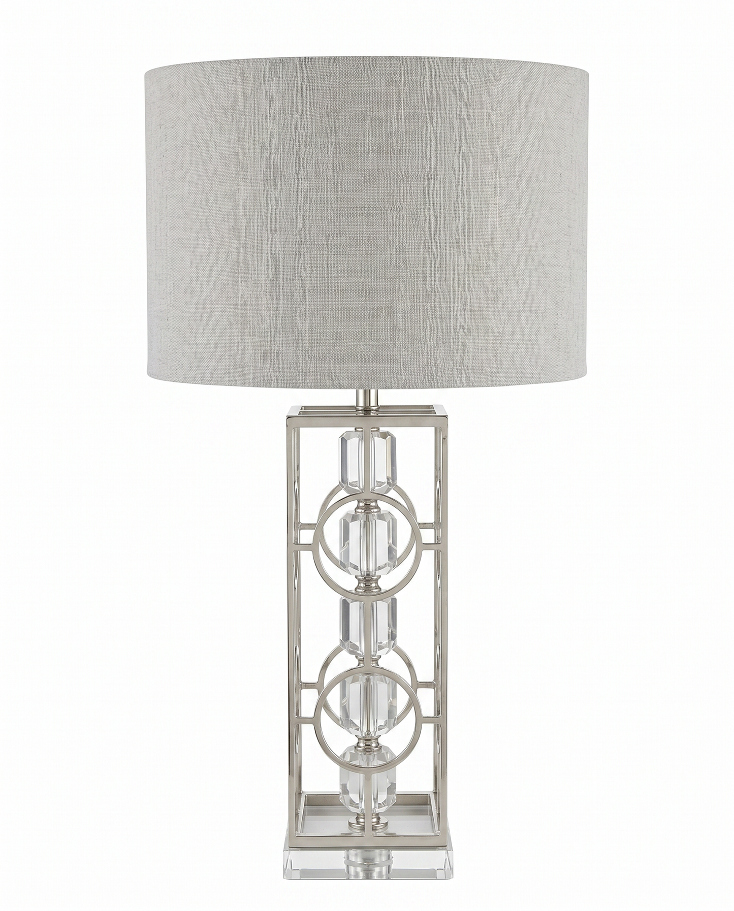 Uttermost Mezen Silver Table Lamps, Open Iron Frame w/Antiqued Silver Finish - PAIR