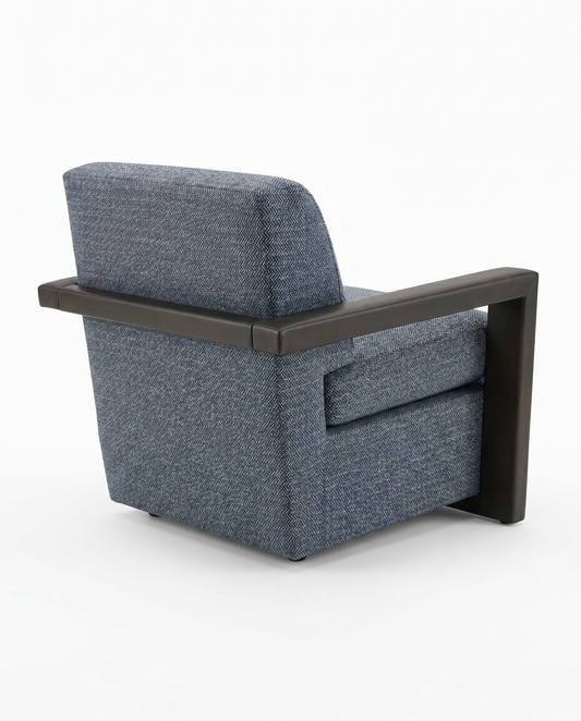 Vanguard Thom Filicia Collection Swivel Chairs, Fabric w/Leather 32W 36D 32H - PAIR