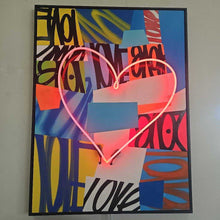 Load image into Gallery viewer, Signed Karlos Marquez &quot;Neon Heart&quot; Lighted
