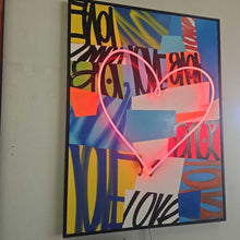 Load image into Gallery viewer, Signed Karlos Marquez &quot;Neon Heart&quot; Lighted
