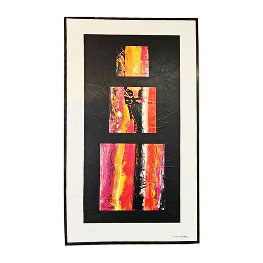 "Think Outside the Box, Think Outside the Box, Think Outside the Box"" Original Acrylic on Canvas Signed Michael Schwertfeger, Custom Frame