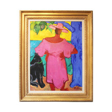 Load image into Gallery viewer, Syndey Helfman Late 20th Century Fauvist Potrait &quot;Paula by the Sea&quot; Oil on Canvas, Signed on Reverse
