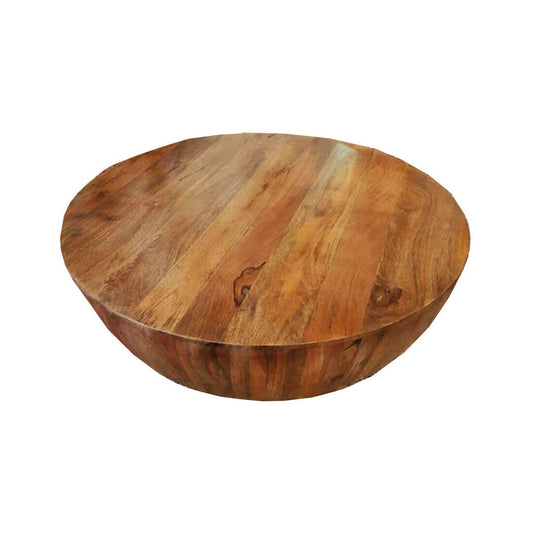 Arteriors Jacob Rustic Lodge Wood Drum Coffee Table