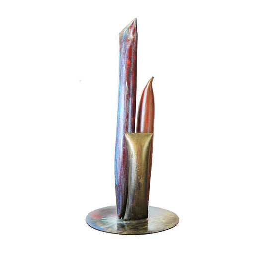 Signed Mixed Metal Abstract Sculpture