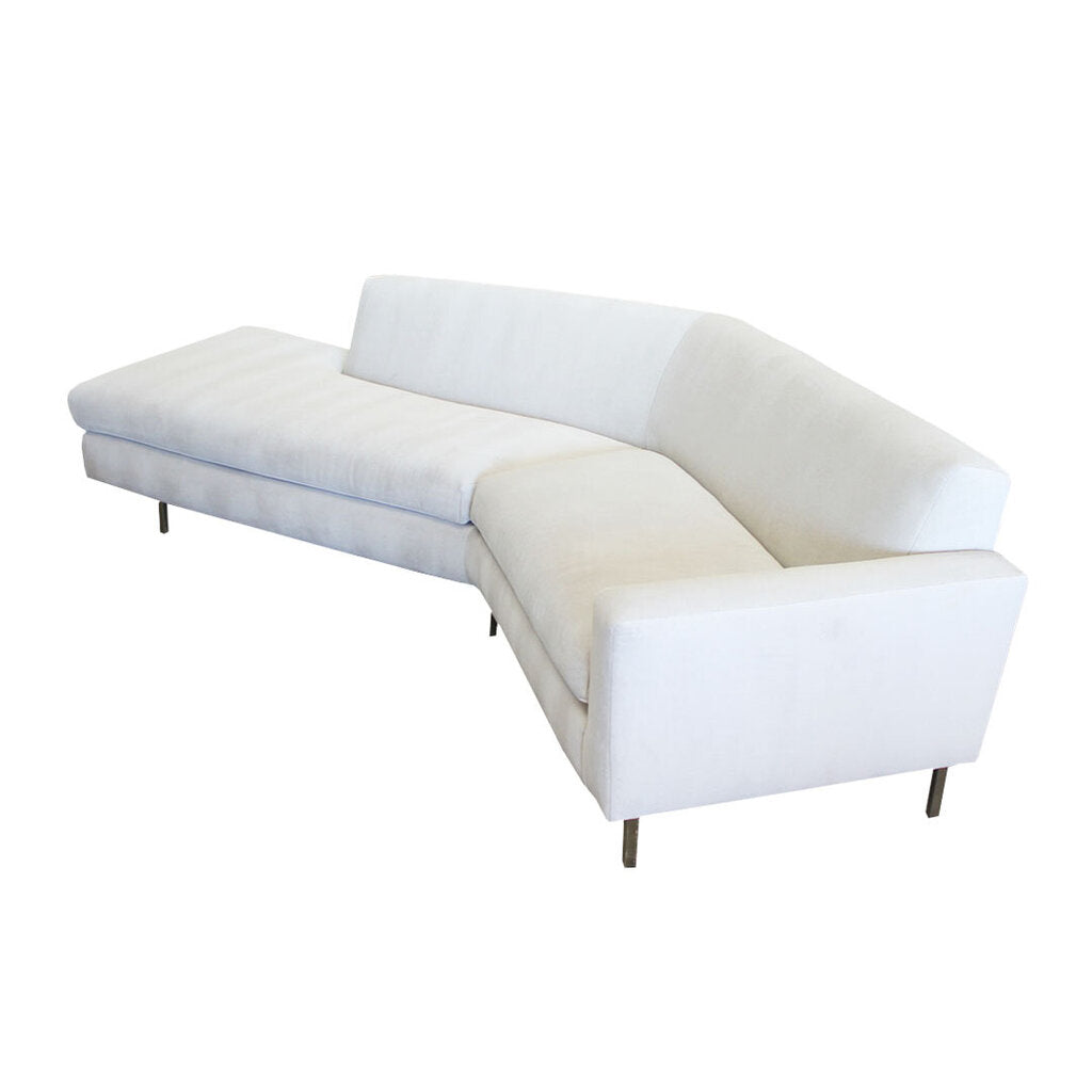 In The Style Of Thayer Coggin Angle Bumper Sectional Sofa