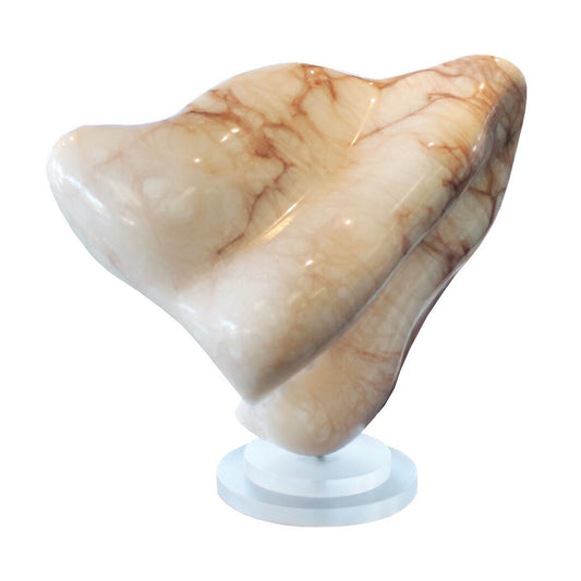 Pink Alabaster Stone Sculpture on Stand