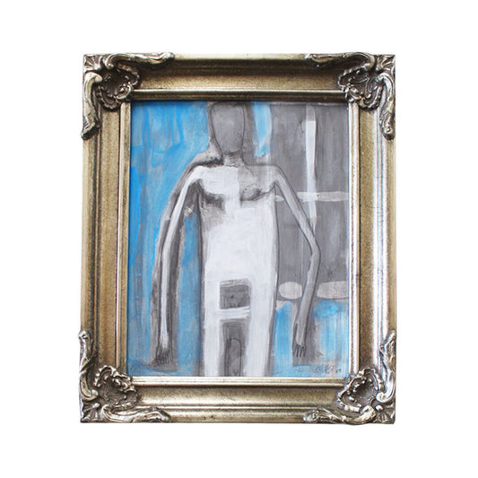 Shawn Savage "White Male Figure on Blue & Grey"