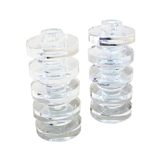 Crystal Glass Helidor Candleholders by Arik Levy for Gaia & Gino, 2005 PAIR