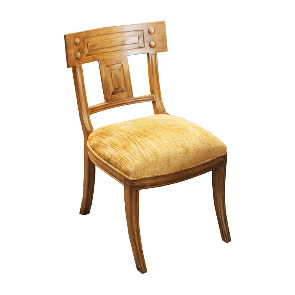 Michael Taylor Klismos Dining Chairs, Custom Upholstery - Set of 4