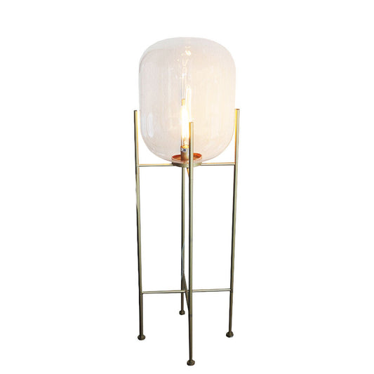 Oda in Between Steel Grey Brass Floor Lamp by Pulpo