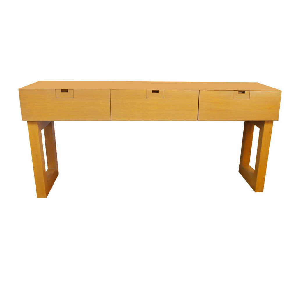 Custom Made Three Drawer Light Wood Console