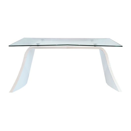 Dakota Jackson Modern White Lacquered Console, Floating Glass