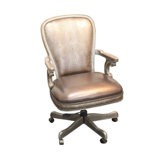 Our House Designs Home Office Wood Carved Swivel Chair