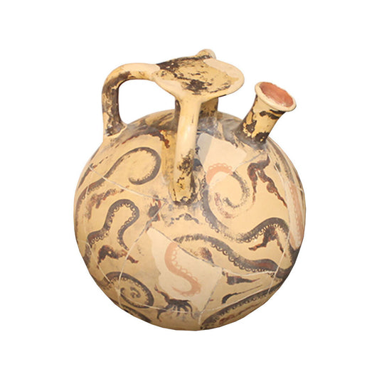 Minoan Pottery Replica Octopus Flask Jar Vessel - AS IS