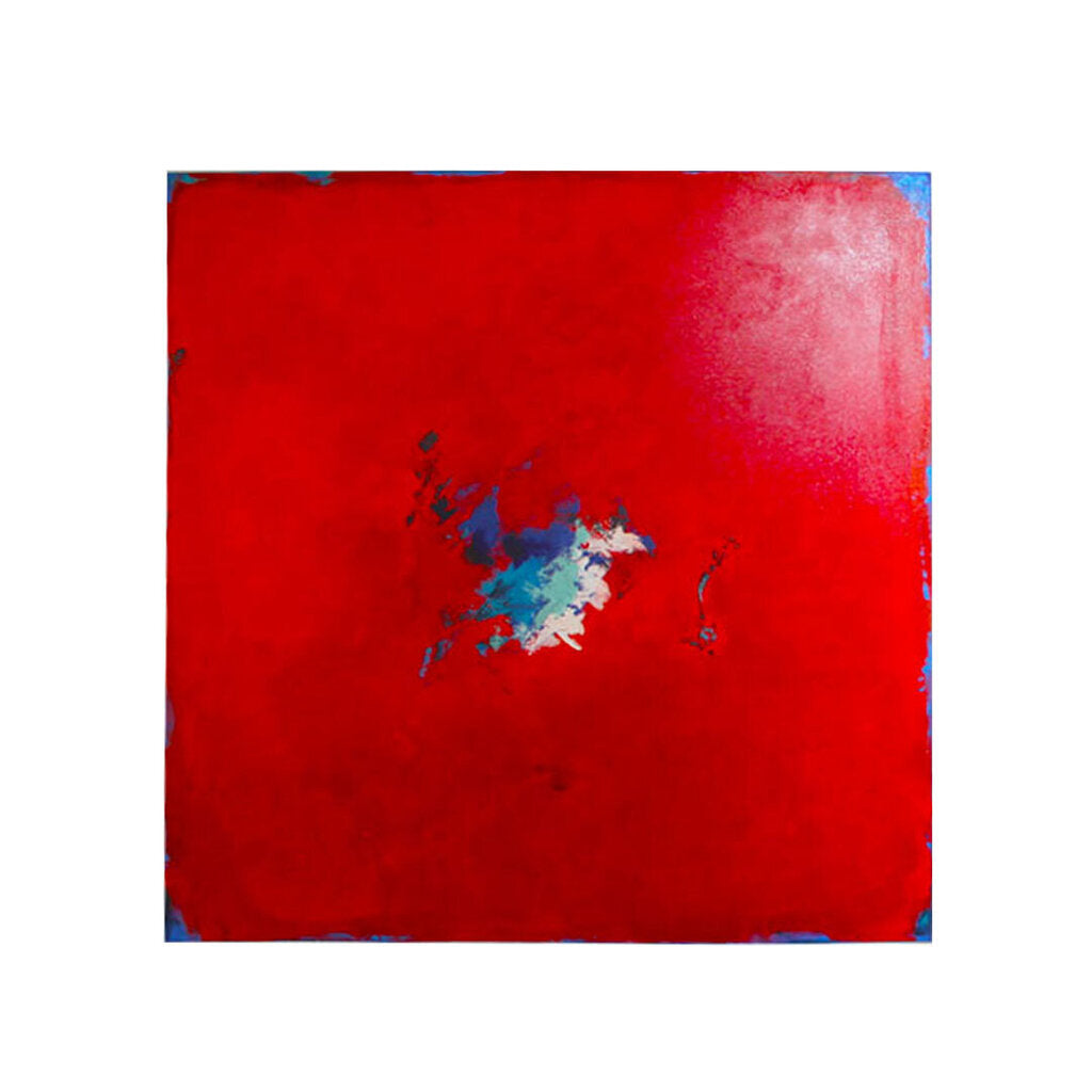 Signed Ben Michal Acrylic Abstract on Board, Primarily Red