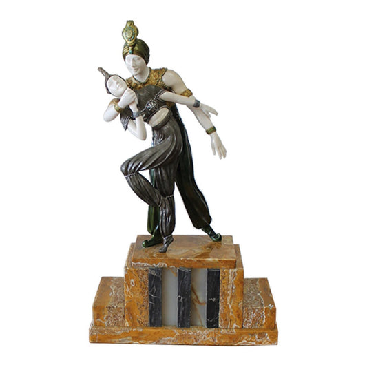 Signed D. H. Chiparus "Art Deco Dancer" Bronze & Stone