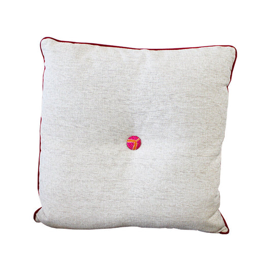 Custom Md. Taupe Accent Pillows w/Red (PR.)