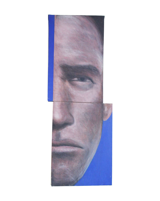 Vintage "Blue in PS" Acrylic on Canvas, 2-Pc. Frame, Signed Leif Jacobson 2000