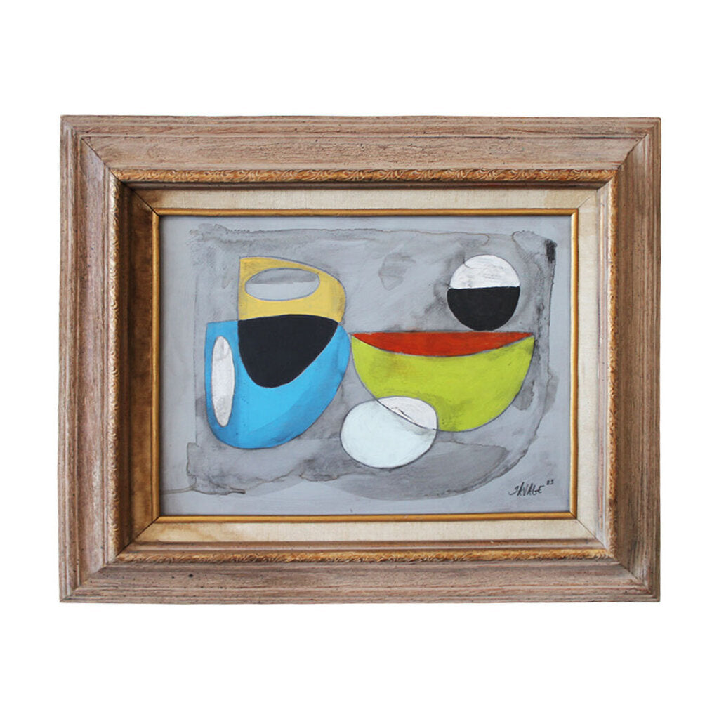 Savage Framed Abstract Green/Blue/Yellow/Grey