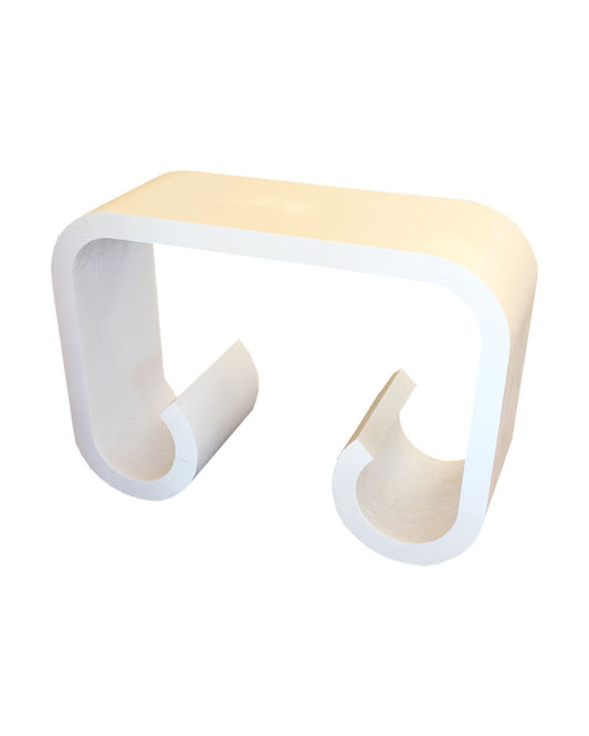 Baker 1970's Lacquered Leather Curved Console