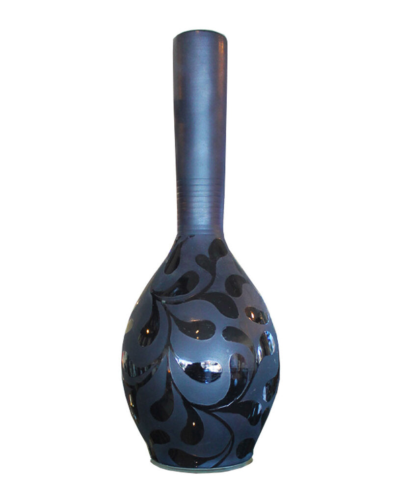 Matte Black on Black Chimney Vase