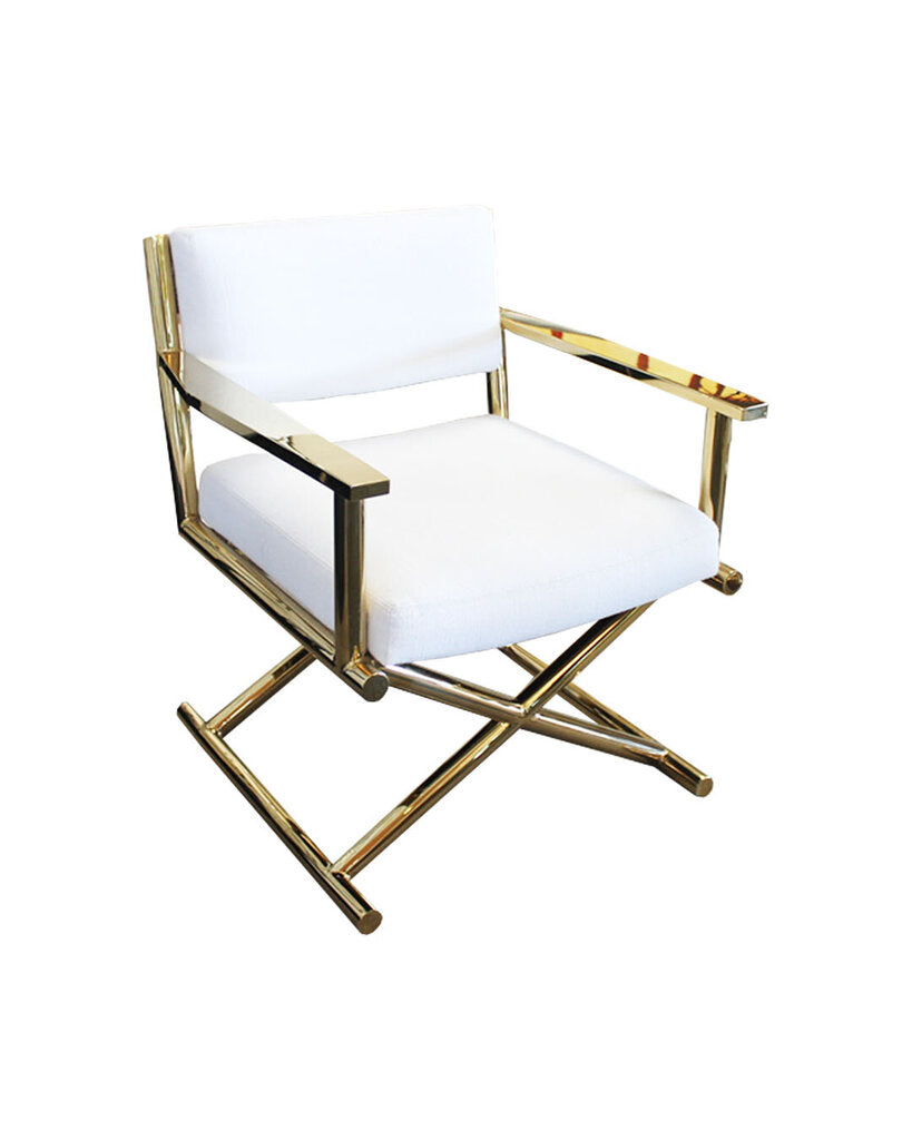 Restoration Hardware Directors Chairs, Brass Finish Metal