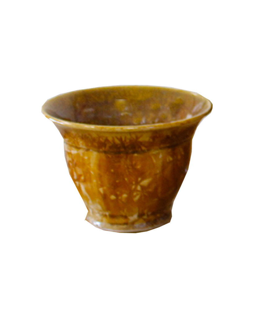 Elliott Newton Crystalline Glaze Art Pottery Bowls, Yellow