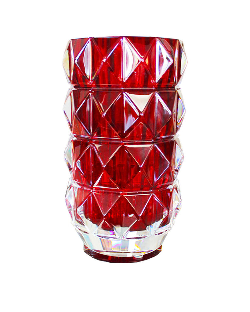 Baccarat Louxor Red Crystal Vase w/Box