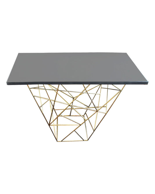 Arteriors Live 42" Long Marble Top Iron Console Table