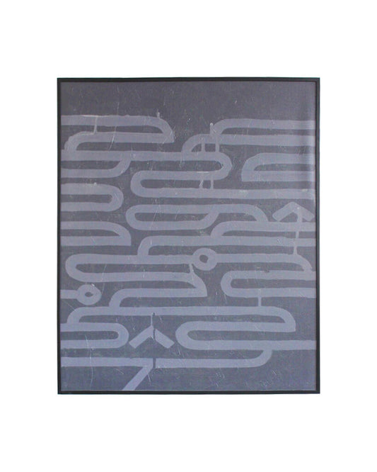 Restoration Hardware "Luminous" Acrylic Canvas, Black w/Grey Abstract