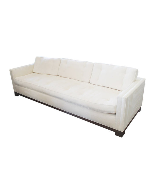 A. Rudin White Tufted Three-Seater Sofa